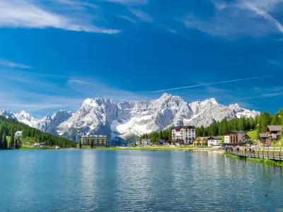Lake of Misurina, Italian Dolomites in summer.